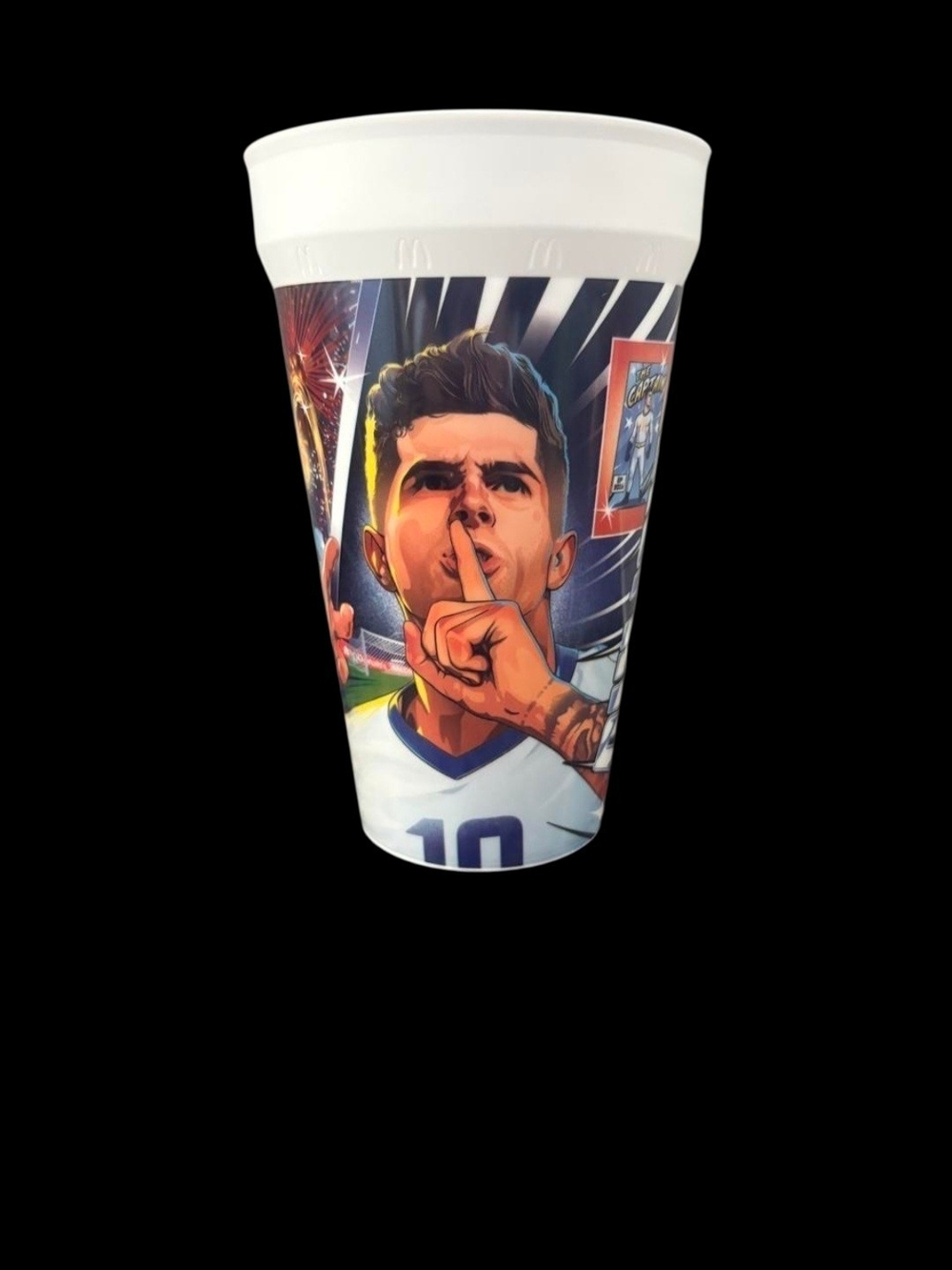 McDonald's FIFA Graphic Sports Plastic Cup - White with Multicolor Illustration